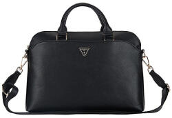 GUESS Grained Zipper Pocket Triangle Logo 15" -os laptop táska - fekete