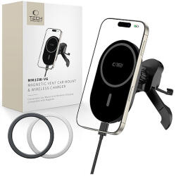 Tech-Protect MM15W-V6 mágneses MagSafe autós szellőzőrács-tartó - fekete