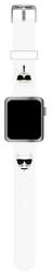Karl Lagerfeld Pasek KLAWLSLCKW Apple karóra 42/44/45 mm-es biły/fehér szíj szilikon Karl & Choupette fejek