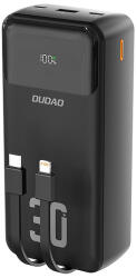 Dudao K15MAX 30000mAh PD 22.5W külső akkumulátor beépített kábelekkel - fekete