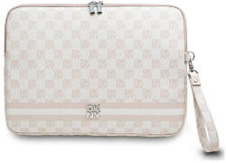 DKNY Sleeve Checkered Pattern Printed Stripes 14" Laptoptáska - Rózsaszín