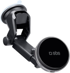 SBS TESUPMAGEXTWIR15W Teleszkópos Okostelefon Tartó Vezeték Nélküli Töltővel, MagSafe Kompatibilis, Szélvédőre és Műszerfalra - Fekete