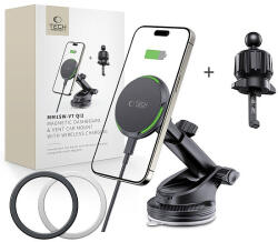 Tech-Protect MM15W-V7 QI2 autós tartó induktív töltővel - fekete