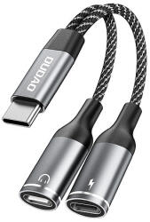 Dudao L13C+ 2in1 USB-C adapter - szürke