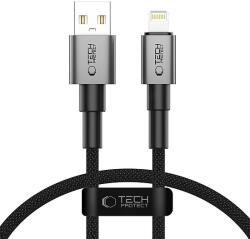 Tech-Protect Ultraboost DNA USB-A / Lightning kábel 12W/2.4A 25 cm - szürke