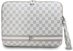 DKNY Sleeve Checkered Pattern Printed Stripes 16" Laptoptáska - Bézs