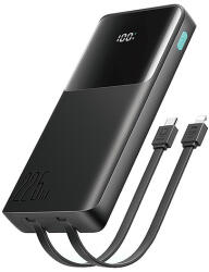 JOYROOM JR-PBF19 22.5W 10000mAh külső akkumulátor két beépített kábellel - fekete
