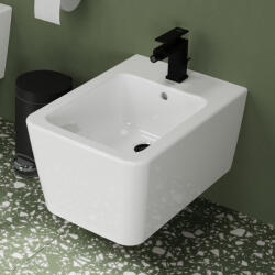 Hansgrohe EluPura Q fali kerámia bidé csapfurattal és túlfolyóval HygieneEffect, fehér 62044450 (62044450)