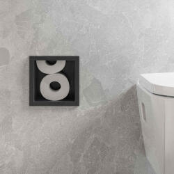 Hansgrohe XtraStoris Original falba süllyesztett WC-papír tároló, matt fekete 56058670 (56058670)