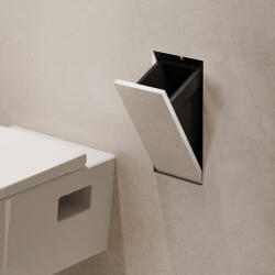 Hansgrohe XtraStoris Rock falba süllyesztett szemetes csempézhető ajtóval 24x39x14 cm, matt fehér 56063700 (56063700)