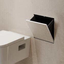 Hansgrohe XtraStoris Rock falba süllyesztett szemetes csempézhető ajtóval 39x39x14 cm, matt fehér 56090700 (56090700)