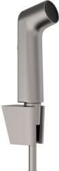 Hansgrohe bidé kézizuhany zuhanytartóval és zuhanytömlővel EcoSmart, szálcsiszolt fekete/króm 29238340 (29238340)
