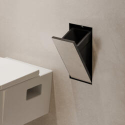 Hansgrohe XtraStoris Rock falba süllyesztett szemetes csempézhető ajtóval 24x39x14 cm, matt fekete 56063670 (56063670)