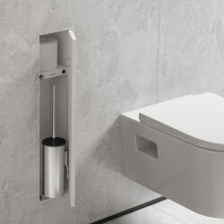 Hansgrohe XtraStoris Rock falba süllyesztett WC kefe és papír tartó, matt fehér 56060700 (56060700)