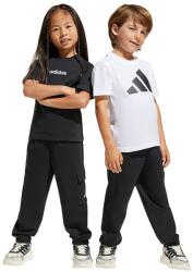 Adidas gyerek pamut melegítőnadrág fekete, nyomott mintás, JC9754 - fekete 128