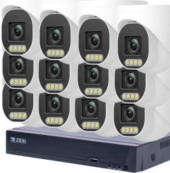  8MP H. 265x IP POE SWITCH 12db-os 4mm DOME Kamerás Biztonsági Rendszer IP66 Vízálló Éjjel Nappal színes látás Hangrögzítés