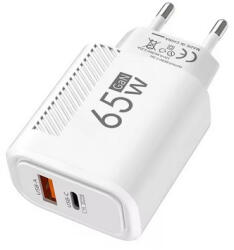 everActive 65W 1xUSB-C 1xUSB fehér adapter hálózati gyostöltő (65W-Fast-Charger-White)