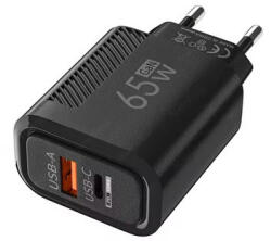 everActive 65W 1xUSB-C 1xUSB fekete adapter hálózati gyostöltő (65W-Fast-Charger-Black)