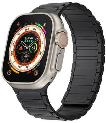 Apple Watch 4-6, SE, SE (2022) (42 / 44 mm) / Watch 7-9 (45 mm) / Watch 10 (46 mm) / Watch Ultra 1-2 (49 mm), szilikon pótszíj, mágneses zár, kétszínű, 3D minta, fekete