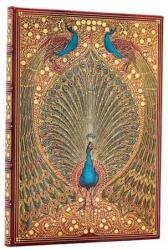 Paperblanks Jegyzetfüzet midi vonalas Paper Blanks keményfedeles gumis Hafiz Peacocks