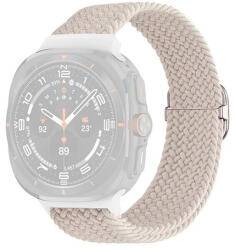 Samsung Galaxy Watch Ultra (47mm) SM-L705, textíl pótszíj, állítható, szőtt stílusú, fehér