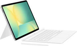 Samsung Tab S10 FE Plus (13.1) SM-X620 / X626B, Bluetooth billentyűzetes mappa tok, mágneses rögzítés, stand, érintőceruza tartó, Samsung Book Cover Keyboard AI, fehér, gyári