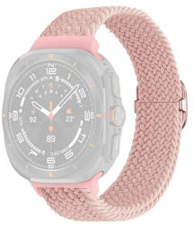 Samsung Galaxy Watch Ultra (47mm) SM-L705, textíl pótszíj, állítható, szőtt stílusú, rózsaszín