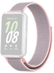 Samsung Galaxy Fit3 SM-R390, textíl pótszíj, nylon, tépőzáras, állítható, légáteresztő, rózsaszín