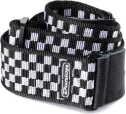 Dunlop D38-31BK B&W Check Textil gitár heveder Black
