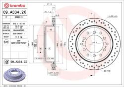BREMBO féktárcsa BREMBO 09. A334.2X (09.A334.2X)