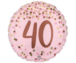 Anagram 40. évszámos fólia lufi, gömb, pink