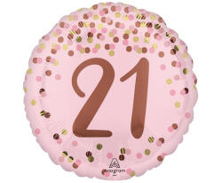 Anagram 21. évszámos fólia lufi, gömb, pink