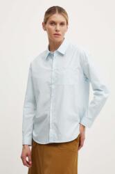 APC A. P. C. pamut ing chemise boyfriend brodee női, galléros, relaxed, COEVD. F12550 - kék 40