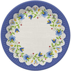 Pol-Mak Hímzés Folk papírtányér 8 db-os 22, 7 cm PKK768063 (PKK768063)