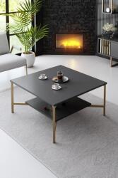 Bexley Masuta Cafea, PAL Melaminat / Metal, Gold Line, Negru / Auriu, 80 x 80 x 40 cm (618BLY1151)