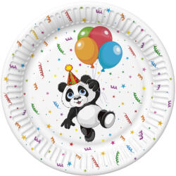 Pol-Mak Állatos Funny Panda papírtányér 8 db-os 22, 7 cm (PKK766618)