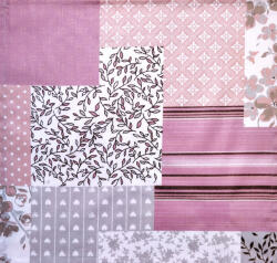 Textil szalvéta - 40x40cm / Mályva Patchwork mintás