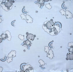 Textil szalvéta - 30 x 30 cm / kék maci - felhő mintás