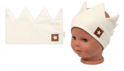 Baby Nellys Kétrétegű fejpánt, Baby Nellys Hand Made, pamut, STAR Crown - krém, 80/98 Velikost koj. oblečení: 80-98 (9-36m)
