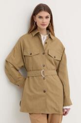 Max Mara vászonkeverék kabát bézs, átmeneti, oversize, 2415041082600 - bézs 34