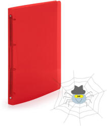 KARTON P+P PP Gyűrűskönyv A4, 4 gyűrűs 2cm gerinc áttetsző - piros