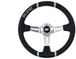 SLIDE Steering wheel SLIDE 350mm offset: 90mm Leather Silver