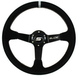 SLIDE Steering wheel SLIDE 350mm offset: 90mm Suede Silver Strip