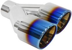 MTUNING Exhaust Tip 89mmx2 enter 60mm Polished Burn Right