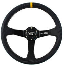 SLIDE Steering wheel SLIDE 350mm offset: 90mm Carbon Yellow Strip