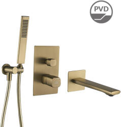 Laveo TORES fürdőcsap szett rejtett fali beépítésre, szatin arany (BVT_G11P)