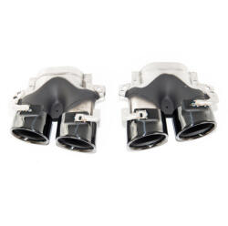 MTUNING Exhaust Tail Pipes Black Round suitable for MERCEDES E-Class (W213) Sedan (S213) T-Model GLC (X253) GLC Coupe (C253) E-Class (A238) Convertible E-Class (C238) Coupe Facelift 2020-2023