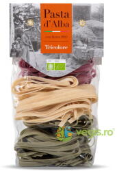 Pasta D'alba Paste Tricolore Tagliatelle din Grau Dur, Spanac si Sfecla Rosie Ecologice/Bio 250g