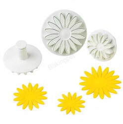 3 darabos rugós fondant kiszúró-Nagy margaréta (T00365)
