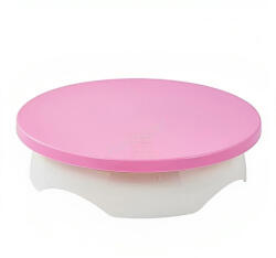Műanyag forgatható tortaállvány rózsaszín-27, 8 cm (T070002)